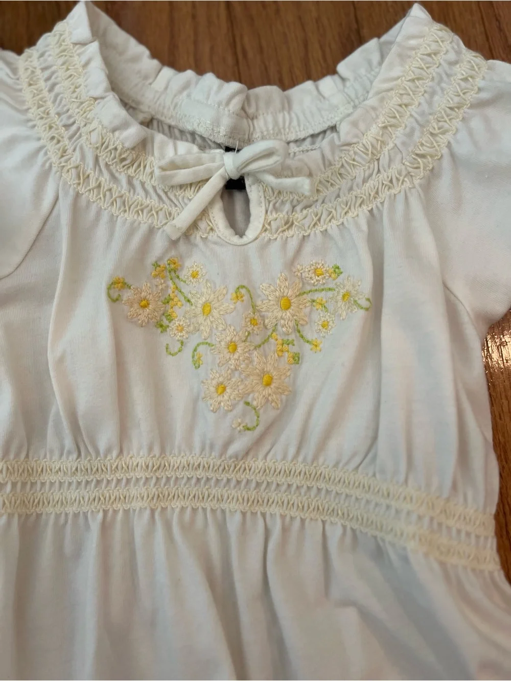 GAP Cream Dress (2T) with Yellow Floral Embroidery